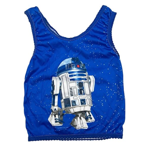 Vintage 1977 Star Wars R2D2 Underoos Tank Top Girls XS 2-4 Blue White - Picture 1 of 4